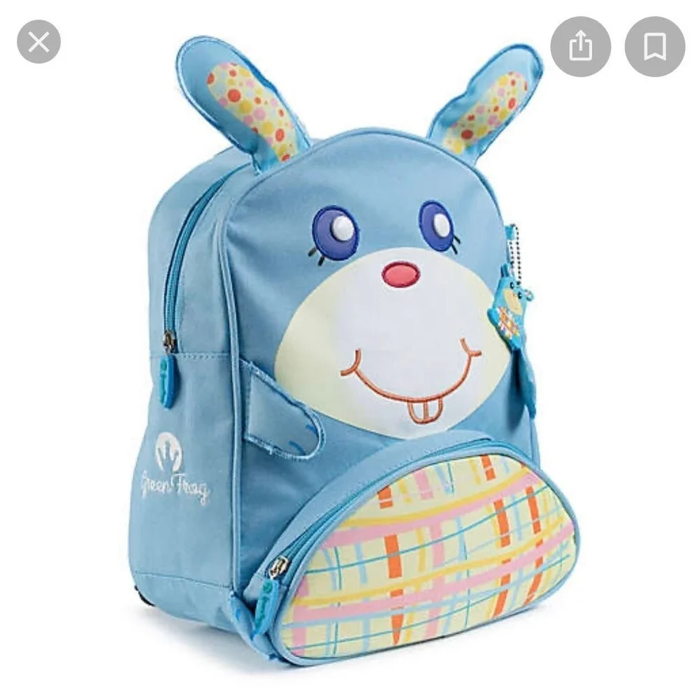 Green Frog Friends Bunny Backpack